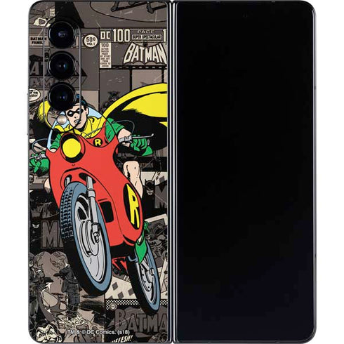 DC Comics Robin Vintage Action pose pattern Galaxy Z Fold4 5G Skin